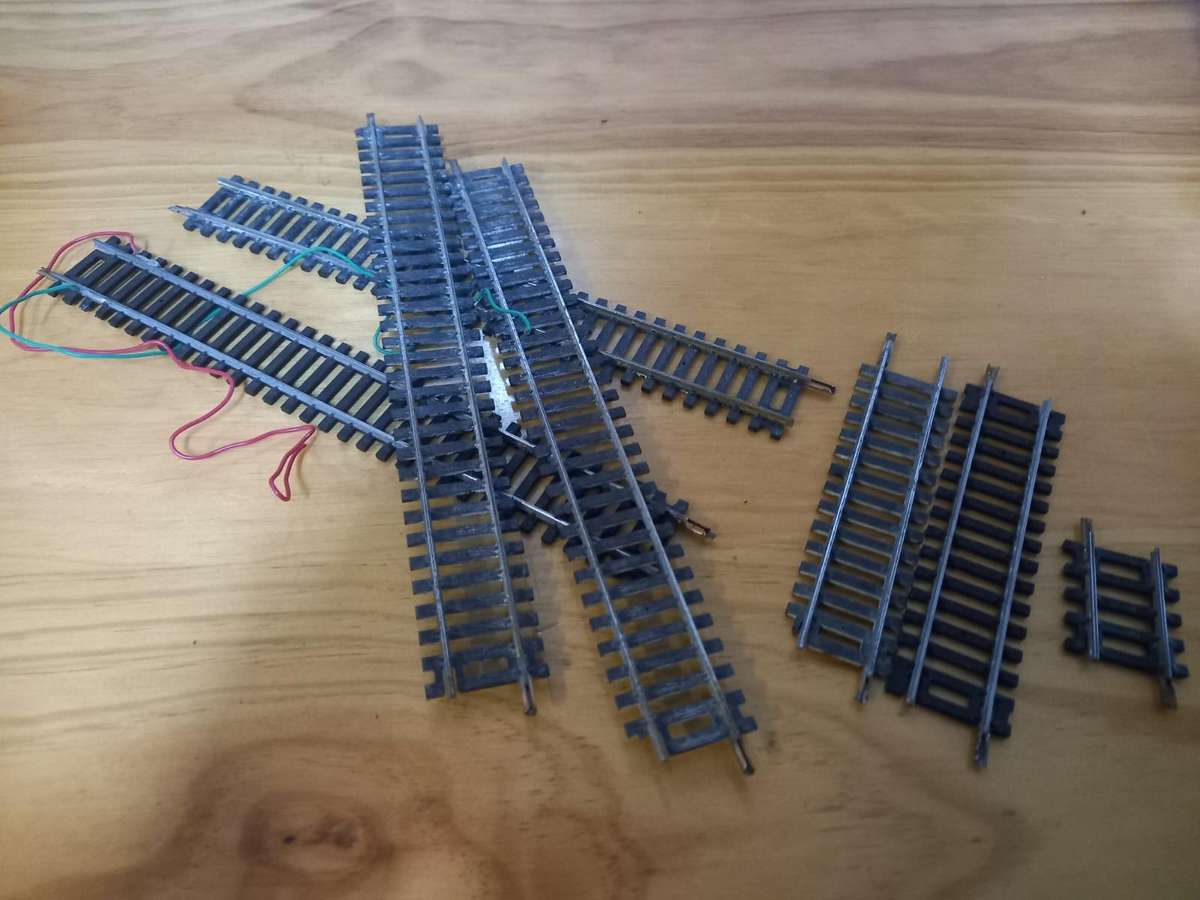 Lima Straight Tracks   Combo HO    4 x Normal ,3 Short Connecting Tracks   -      Cleaned