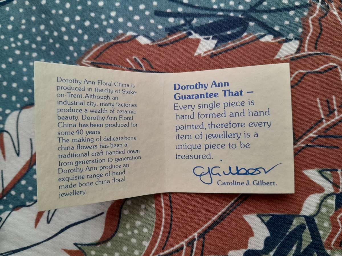 Dorothy Ann hand painted Porcelain Brooch