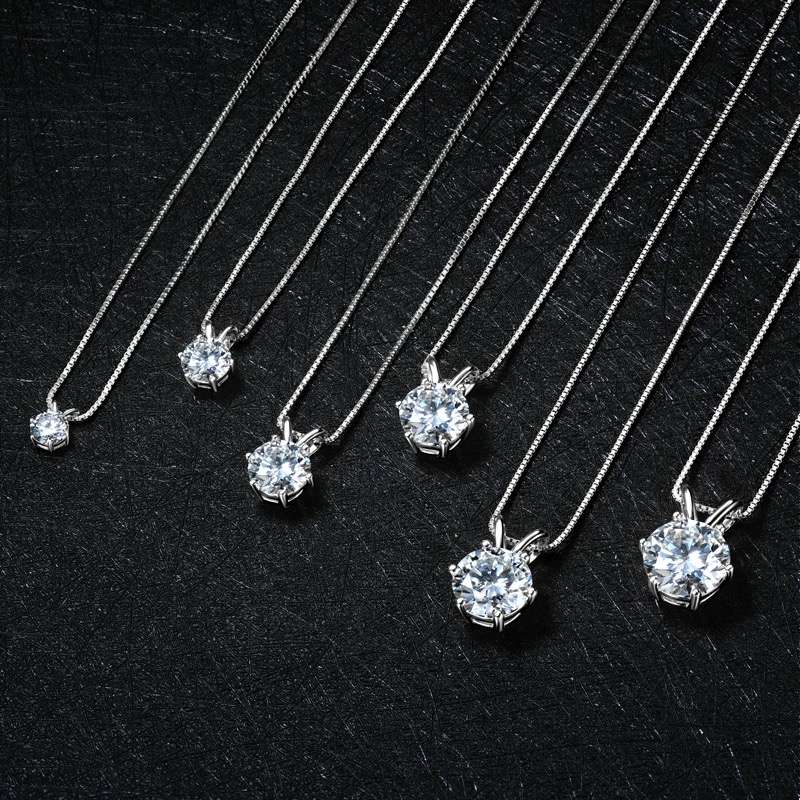 *R7500* Luxury Moissanite Diamond, 18K White Gold Plated, 925 Sterling Silver Necklace