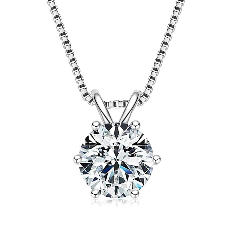 *R7500* Luxury Moissanite Diamond, 18K White Gold Plated, 925 Sterling Silver Necklace