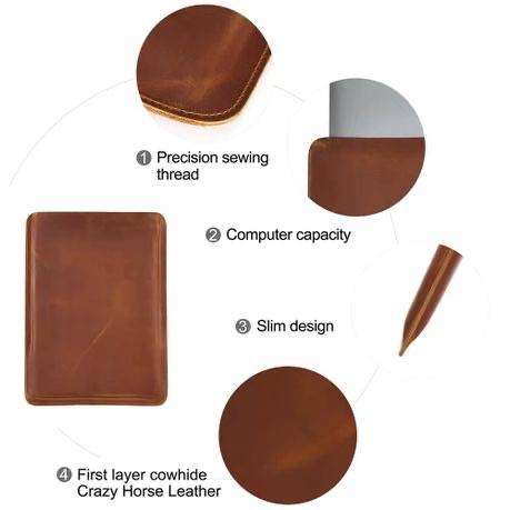 Luxury Vintage Style Genuine Cowhide Leather 14