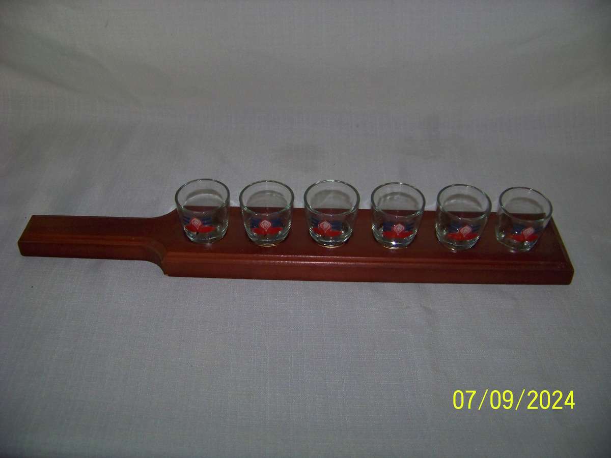 Shot Glasses on Serving Tray ( W P Rugby )
