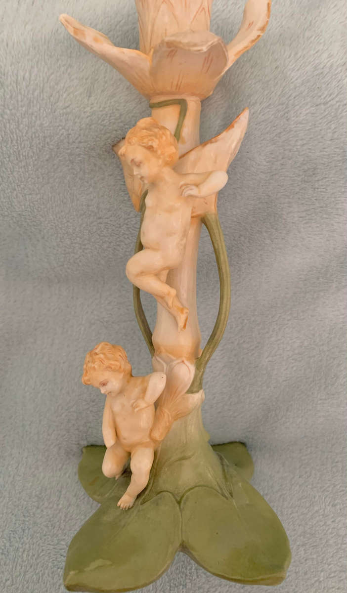 Art Nouveau Porcelain candle holder