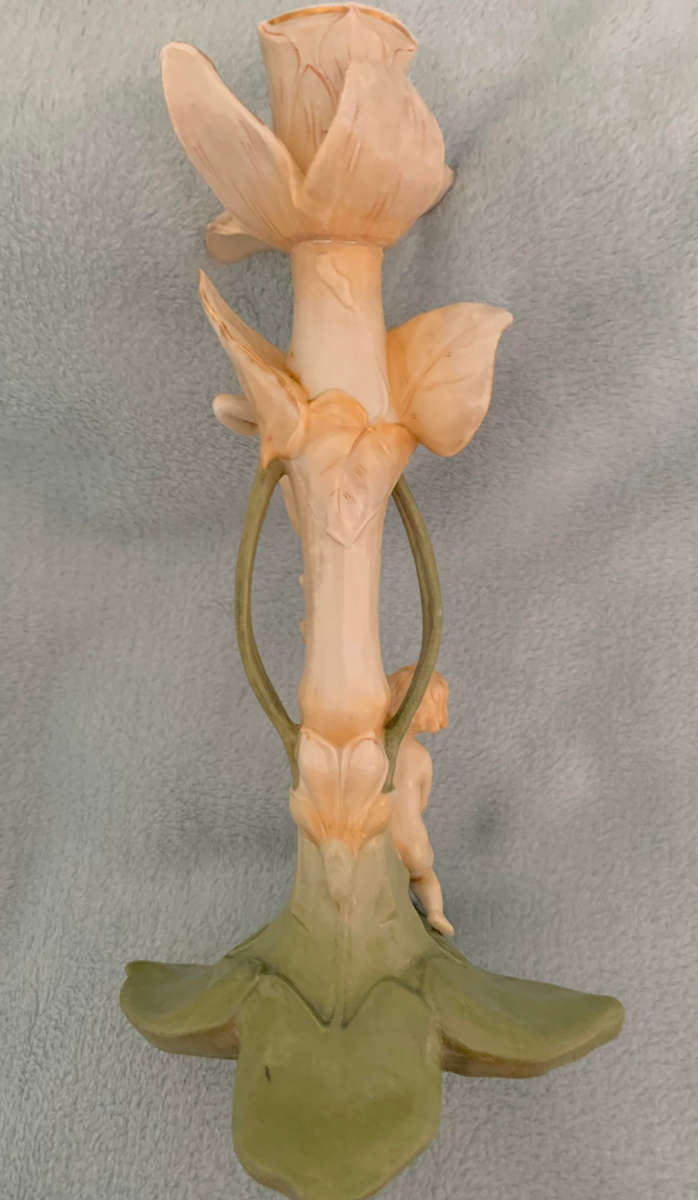 Art Nouveau Porcelain candle holder