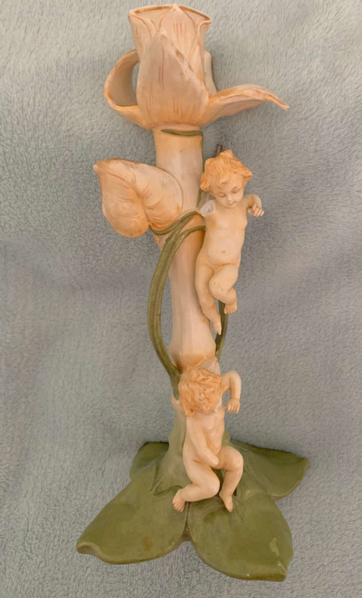 Art Nouveau Porcelain candle holder