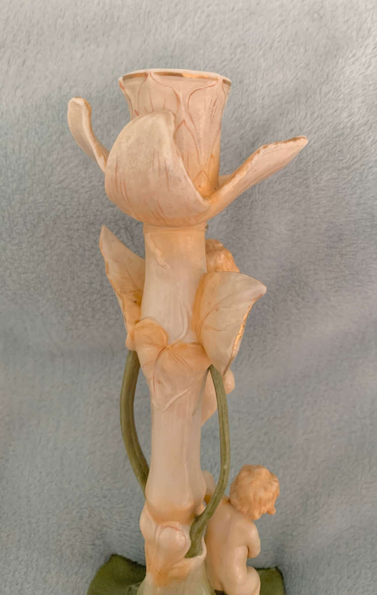 Art Nouveau Porcelain candle holder