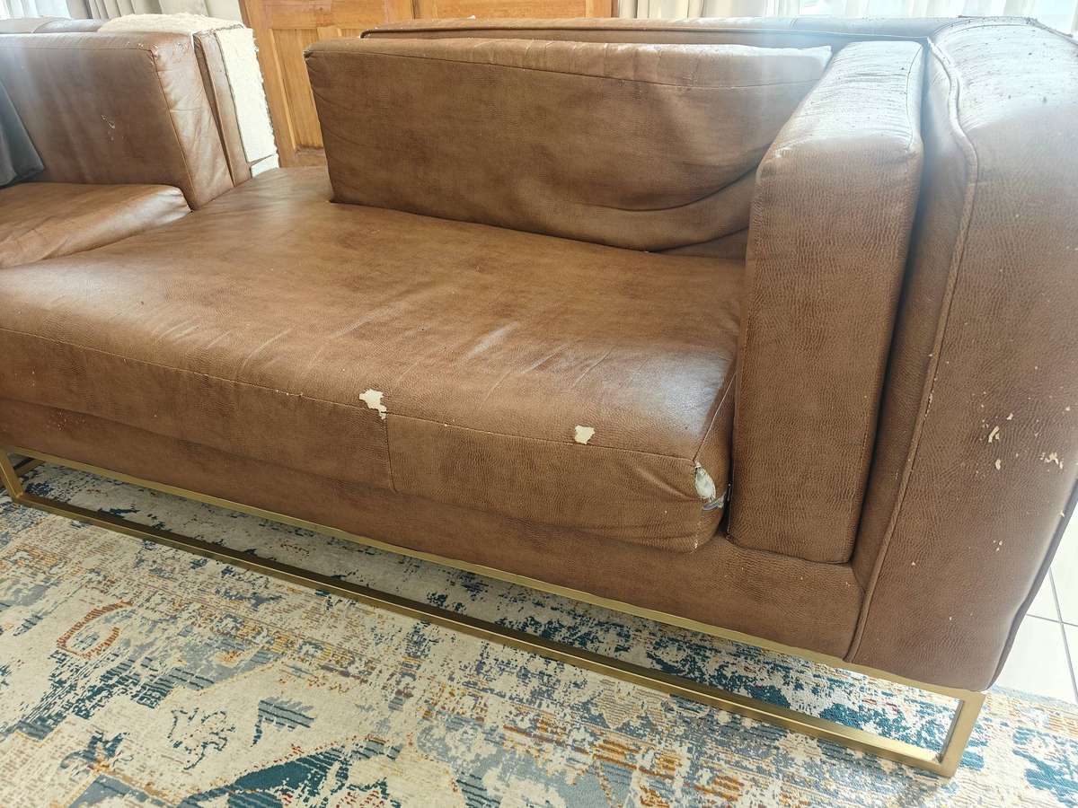 Bradley L-Shaped sofa suite Rosegold frames