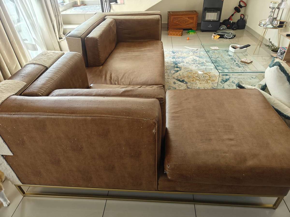 Bradley L-Shaped sofa suite Rosegold frames