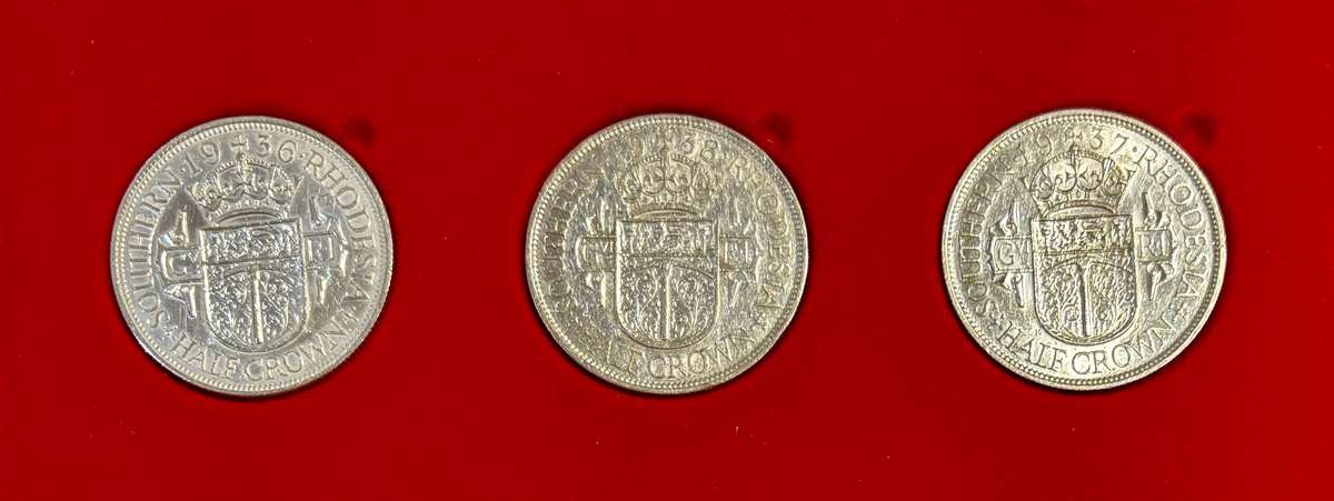 Higher Grade S. Rhodesia Silver Half-crowns (36, 37, 38) - BID PER COIN