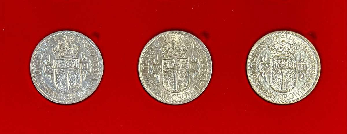 Higher Grade S. Rhodesia Silver Half-crowns (41, 42, 46) - BID PER COIN