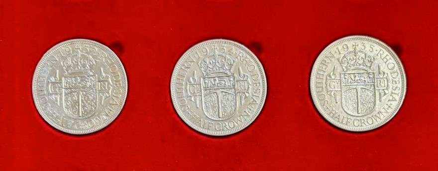 Variety of Collectable S. Rhodesia Silver Half-crowns (32, 34, 35) - BID PER COIN