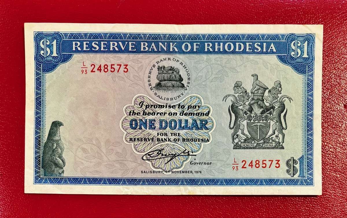Southern Rhodesia 1976 DC Krogh (CJ Rhodes Watermark) $1 Note