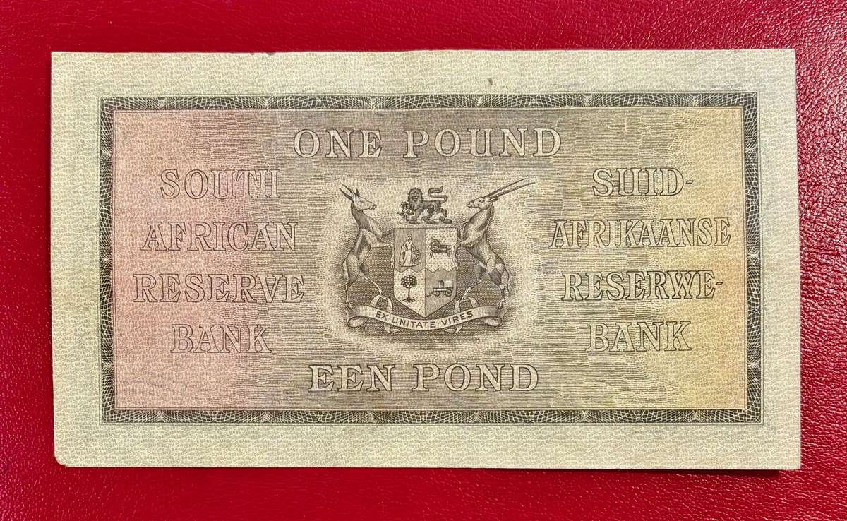 Beautiful RSA 1943 J Postmus (van Riebeeck Watermark) 1 Note