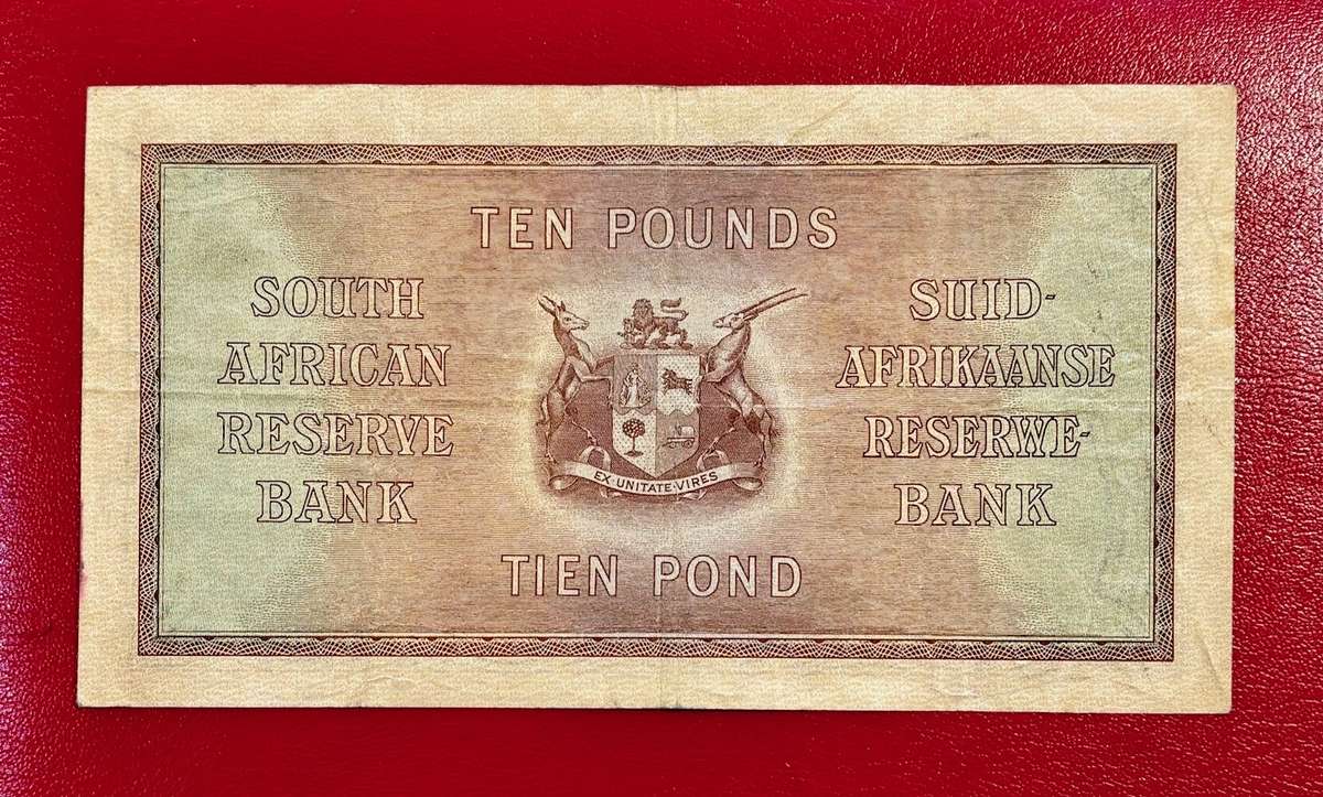 RSA 1943 J Postmus (van Riebeeck Watermark) 10 Pound Note