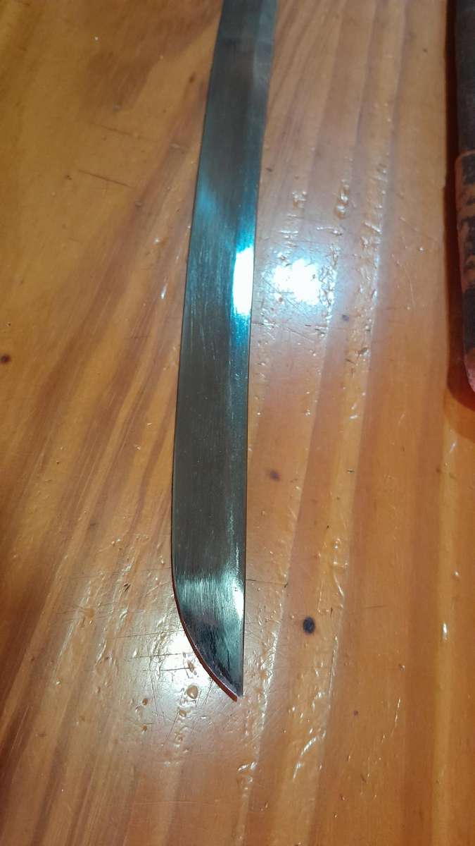 Japanese style WW2 soldier sword with leather wrapped scabbard