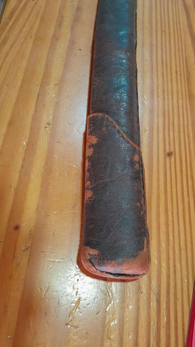 Japanese style WW2 soldier sword with leather wrapped scabbard