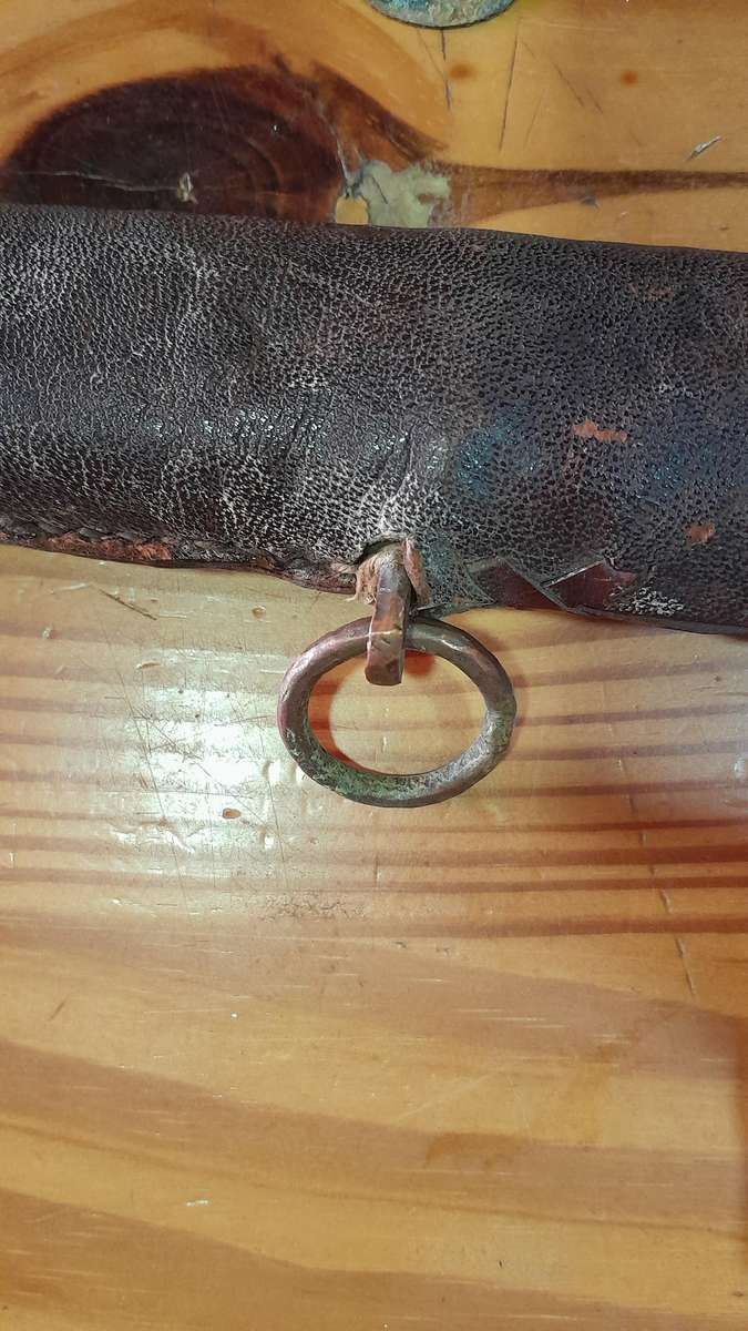 Japanese style WW2 soldier sword with leather wrapped scabbard