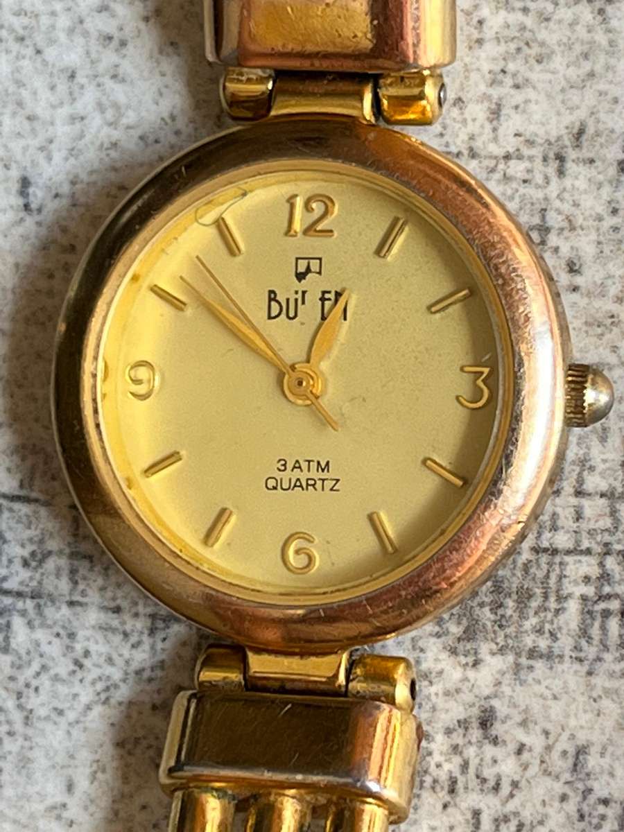 LADIES STUNNING BUREN GOLD PLATED WATCH IN EXCELLENT WORKING CONDITION