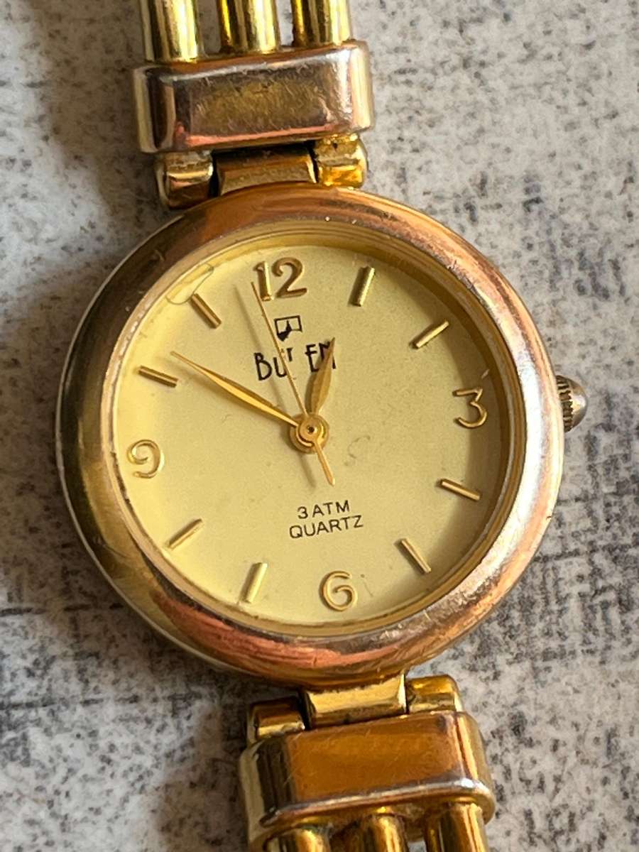LADIES STUNNING BUREN GOLD PLATED WATCH IN EXCELLENT WORKING CONDITION