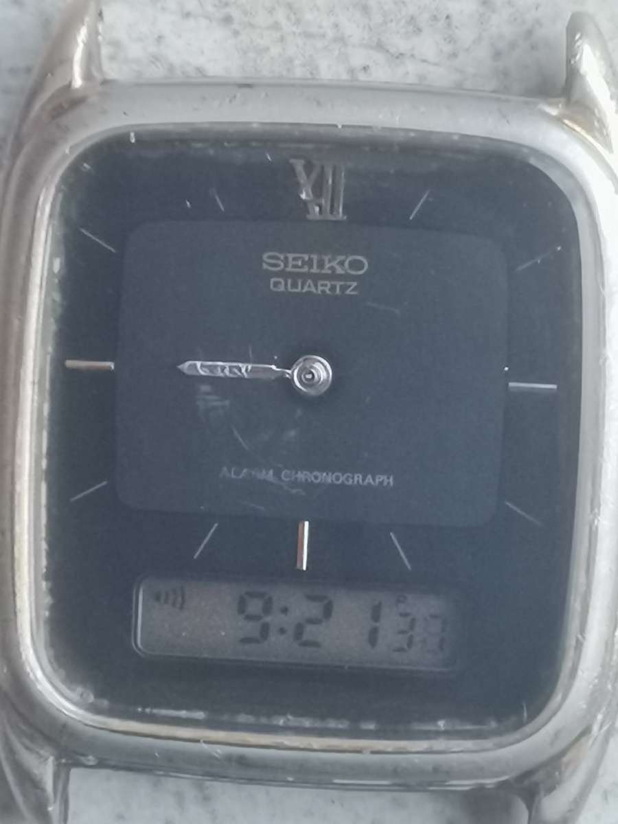 VINTAGE MENS SEIKO ANALOG/DIGITAL WATCH - WORKING