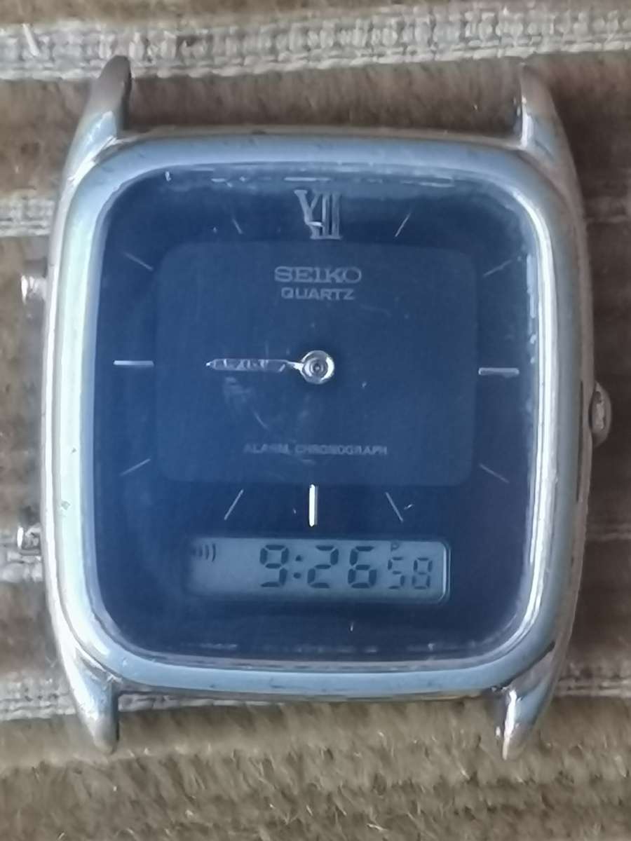 VINTAGE MENS SEIKO ANALOG/DIGITAL WATCH - WORKING