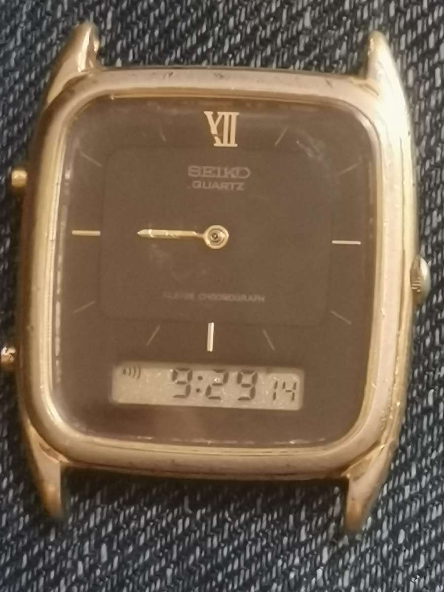VINTAGE MENS SEIKO ANALOG/DIGITAL WATCH - WORKING