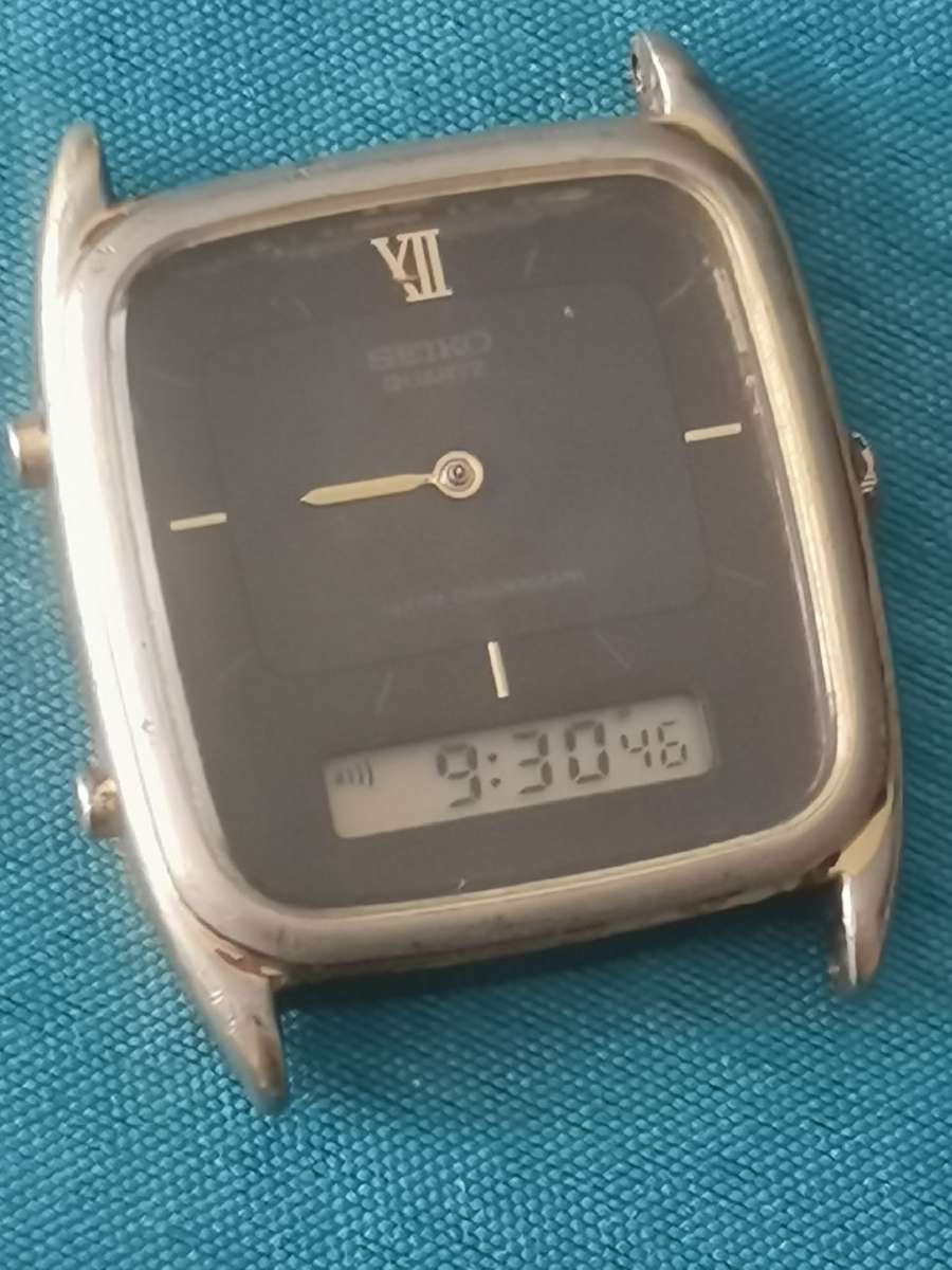 VINTAGE MENS SEIKO ANALOG/DIGITAL WATCH - WORKING