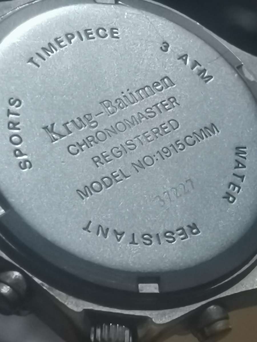 KRUG BAUMEN CHRONOMASTER MENS SPORTS WATCH IN EXCELLENT WORKING CONDITION