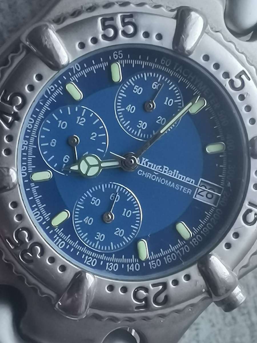 KRUG BAUMEN CHRONOMASTER MENS SPORTS WATCH IN EXCELLENT WORKING CONDITION