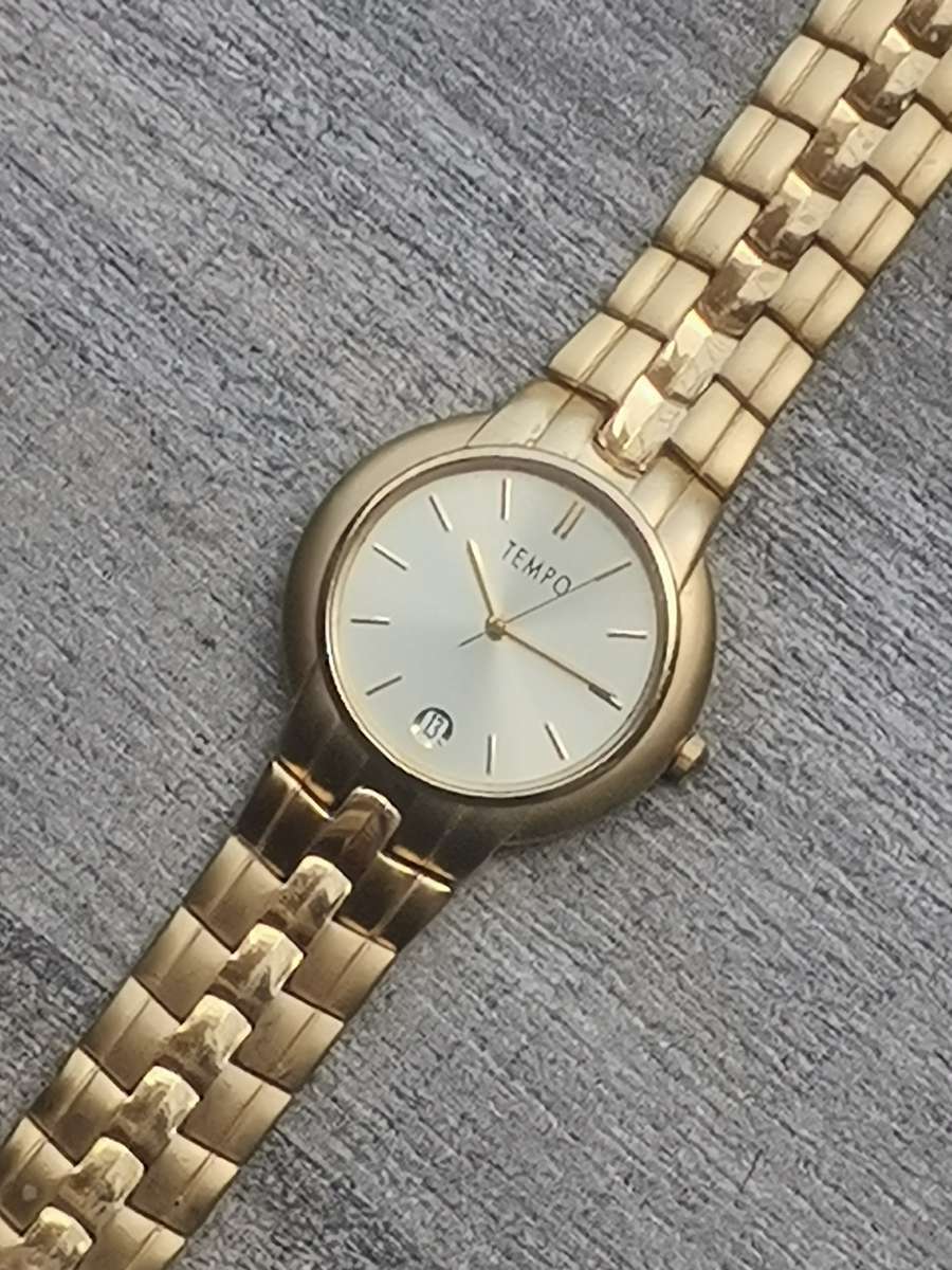 STUNNING MENS GOLD TEMPO WATCH IN EXCELLENT WORKING CONDITION