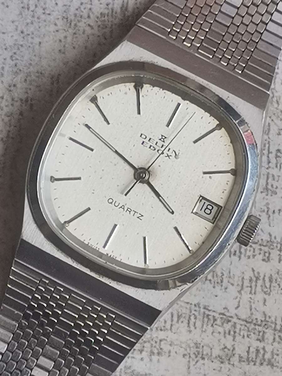 VINTAGE DELFIN EDOX MENS QUARTZ WATCH - UNTESTED SELLING AS IS
