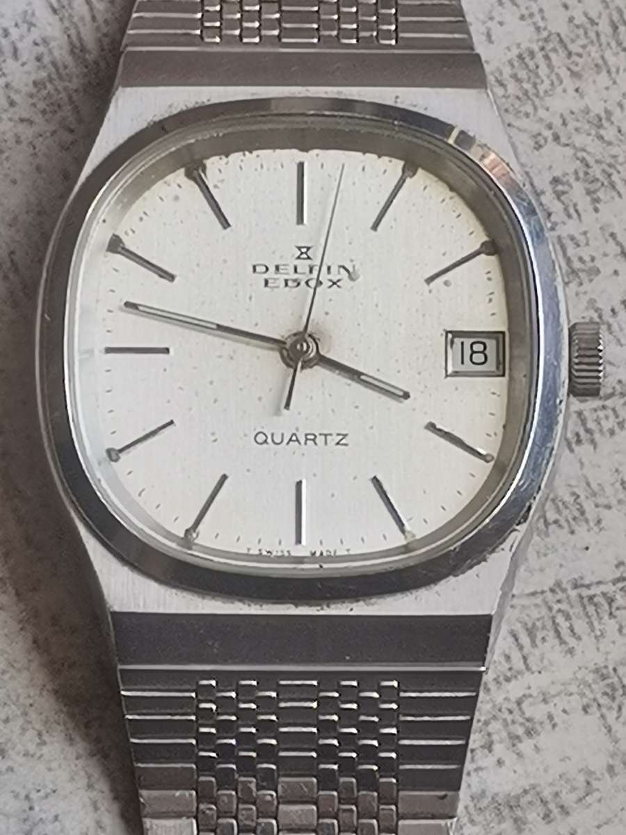 VINTAGE DELFIN EDOX MENS QUARTZ WATCH - UNTESTED SELLING AS IS