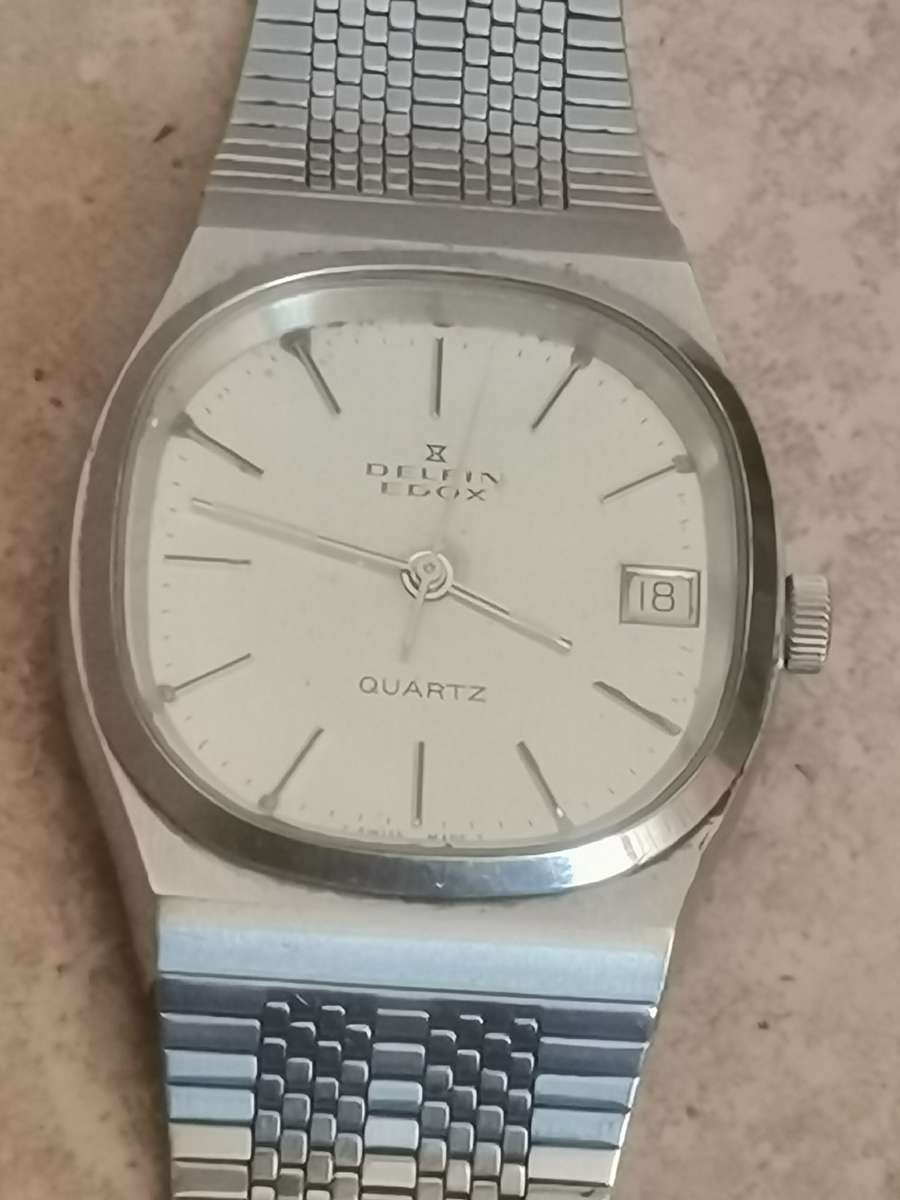 VINTAGE DELFIN EDOX MENS QUARTZ WATCH - UNTESTED SELLING AS IS