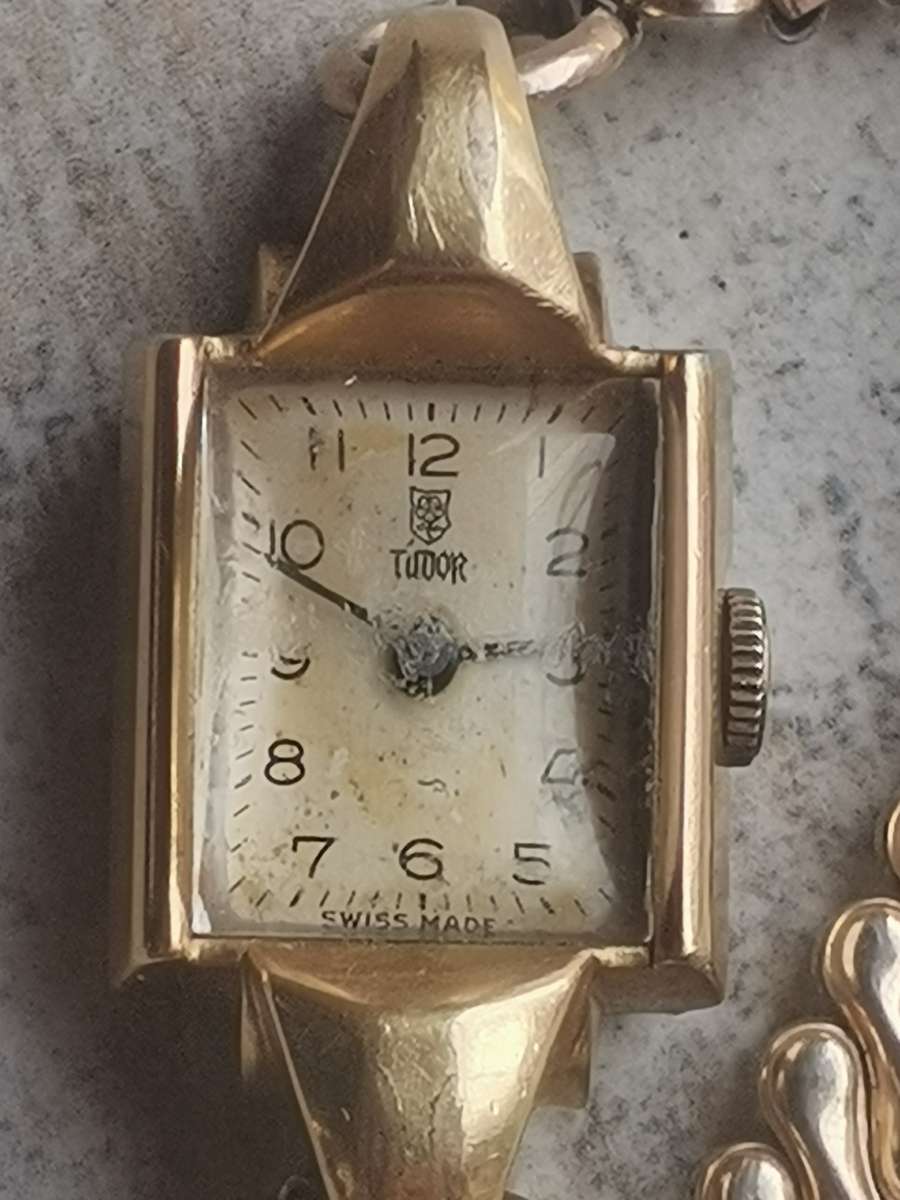 VINTAGE LADIES ROLEX  TUDOR GOLD WATCH - READ DESCRIPTION