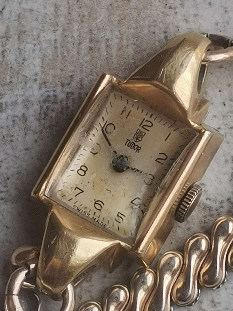 VINTAGE LADIES ROLEX  TUDOR GOLD WATCH - READ DESCRIPTION