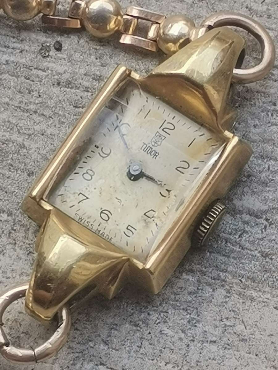 VINTAGE LADIES ROLEX  TUDOR GOLD WATCH - READ DESCRIPTION