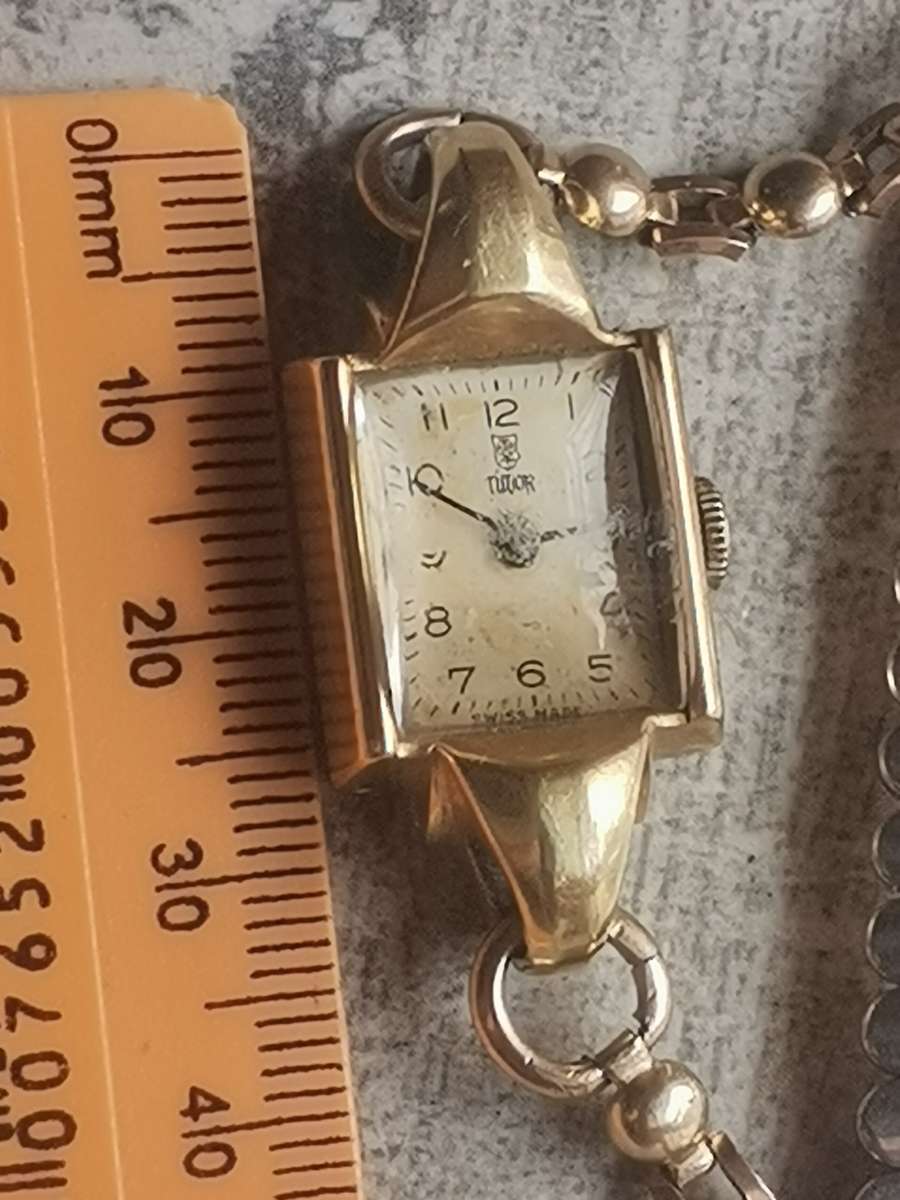 VINTAGE LADIES ROLEX  TUDOR GOLD WATCH - READ DESCRIPTION