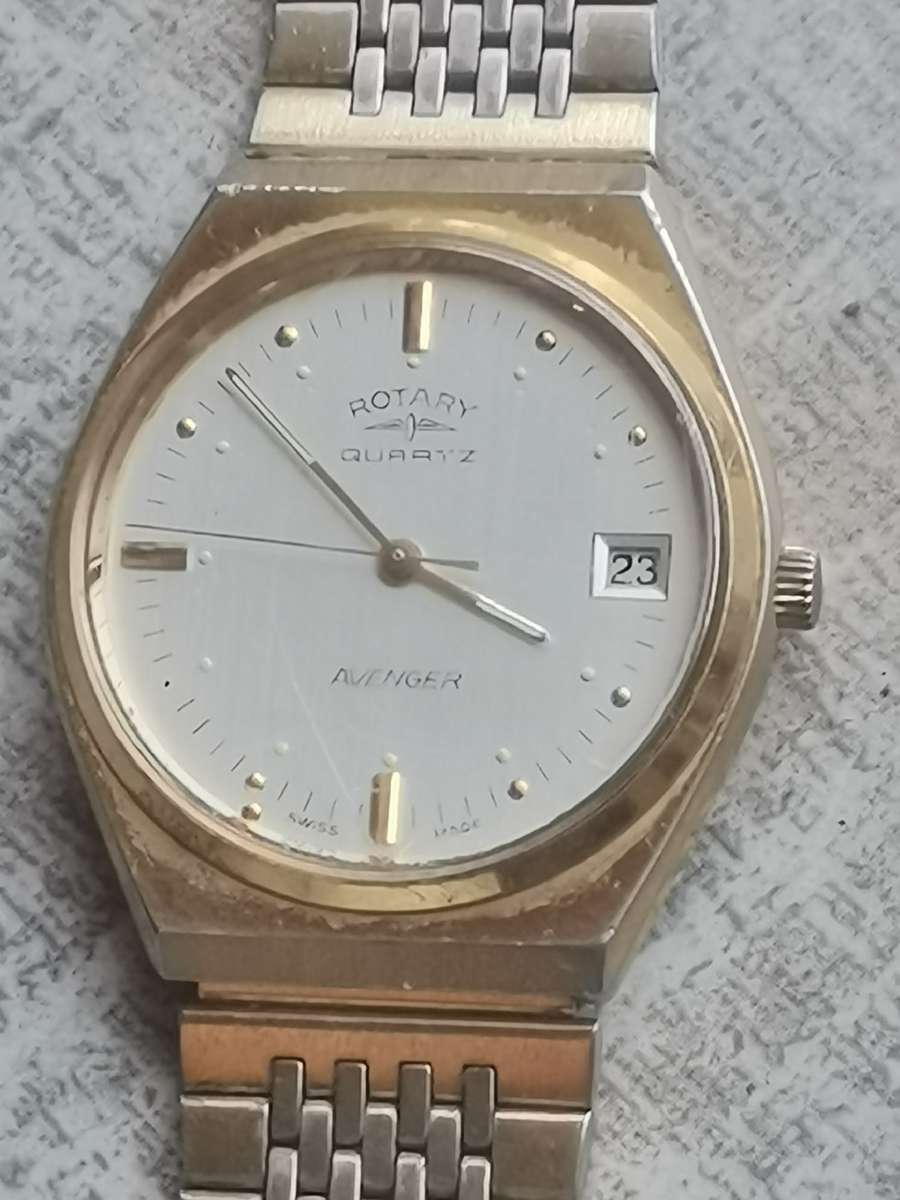 MENS ROTARY AVENGER VINTAGE WATCH - UNTESTED SELLING FOR SERVICE OR REPAIR