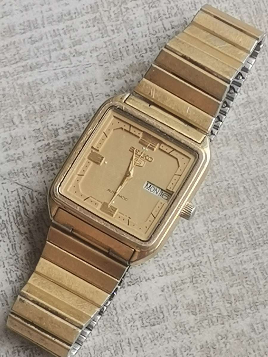 MENS SEIKO 5 AUTOMATIC GOLD WATCH - READ DESCRIPTION