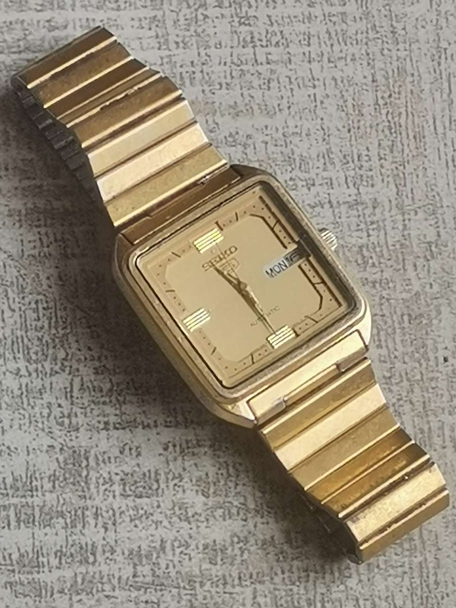 MENS SEIKO 5 AUTOMATIC GOLD WATCH - READ DESCRIPTION