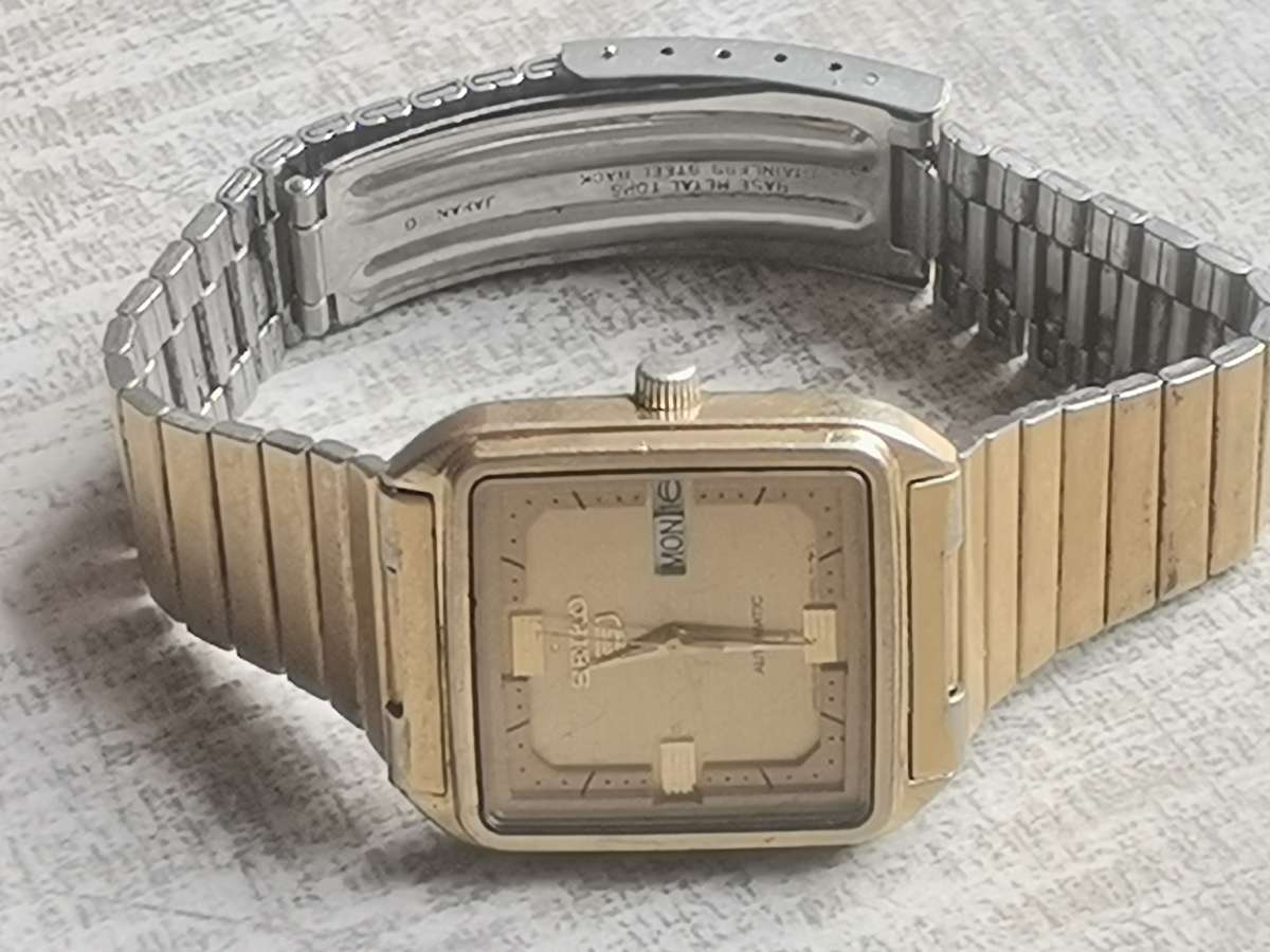 MENS SEIKO 5 AUTOMATIC GOLD WATCH - READ DESCRIPTION