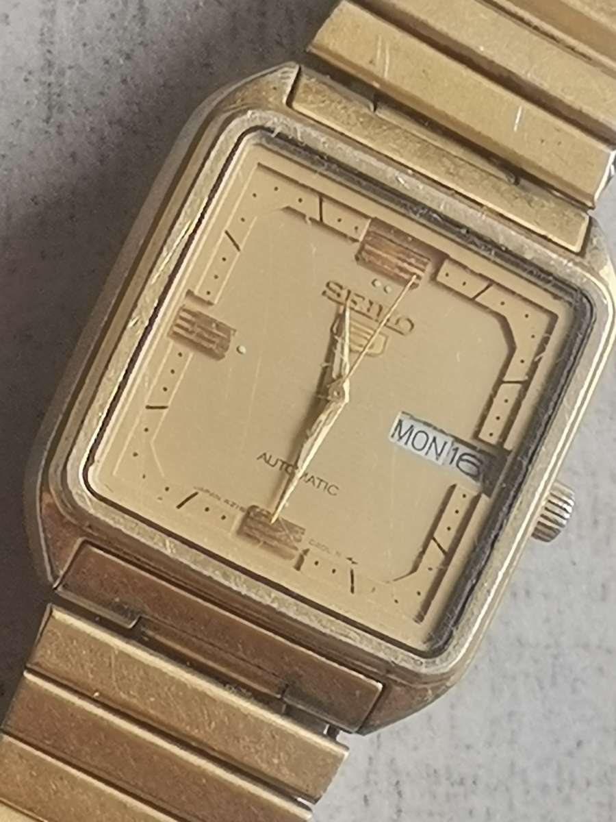 MENS SEIKO 5 AUTOMATIC GOLD WATCH - READ DESCRIPTION