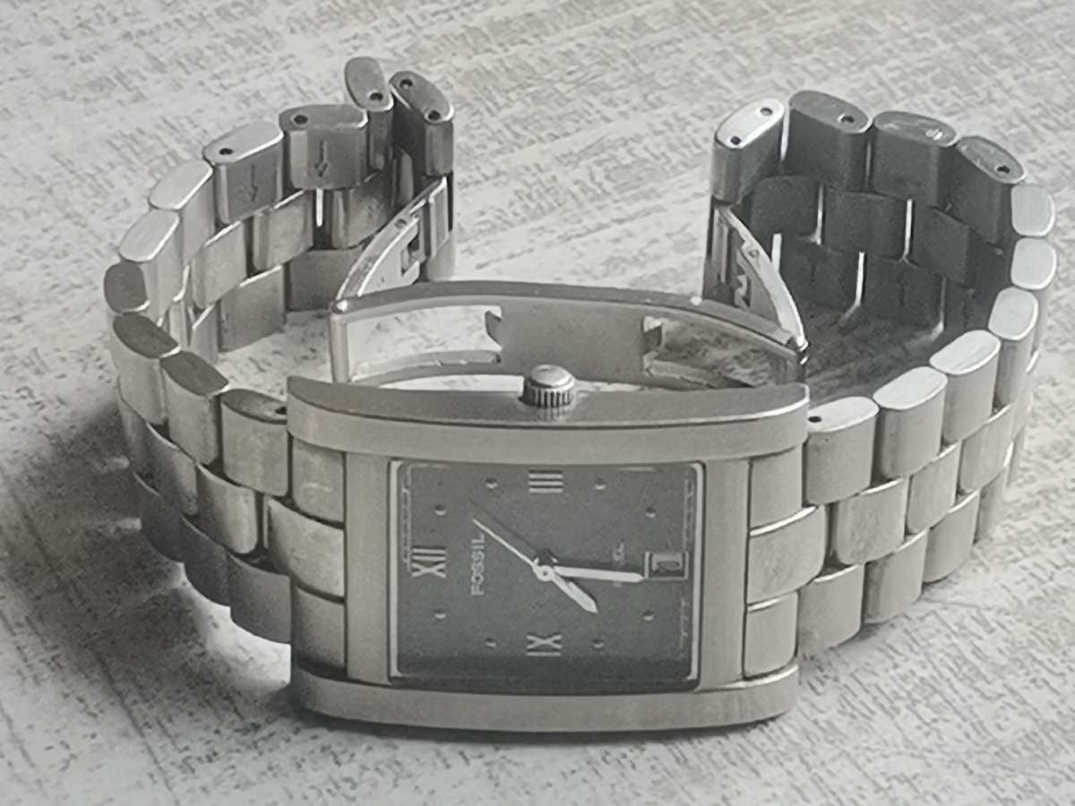 MENS FOSSIL STEEL ARKITEKT WATCH IN EXCELLENT WORKING CONDITION