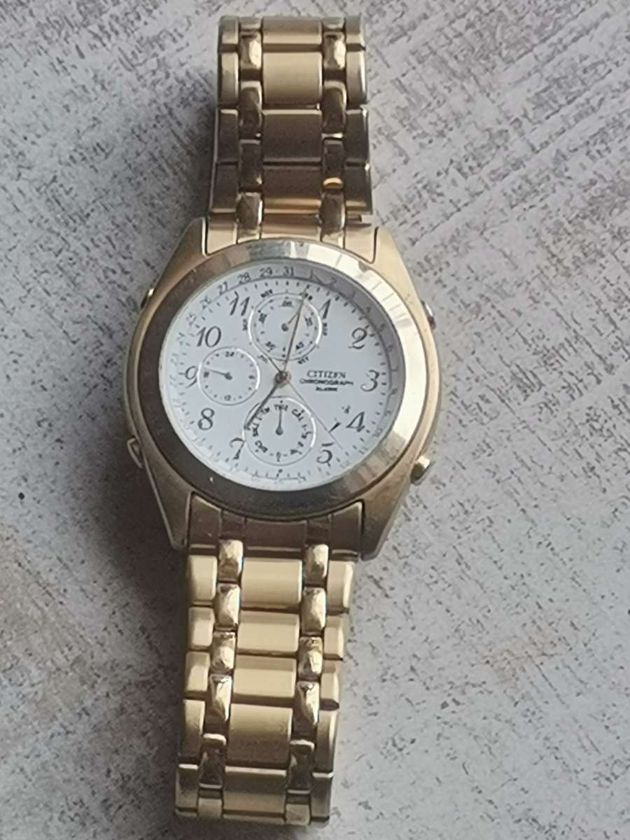 MENS GOLD CITIZEN CHRONOGRAPH WATCH IN EXCELLENT WORKING CONDITION