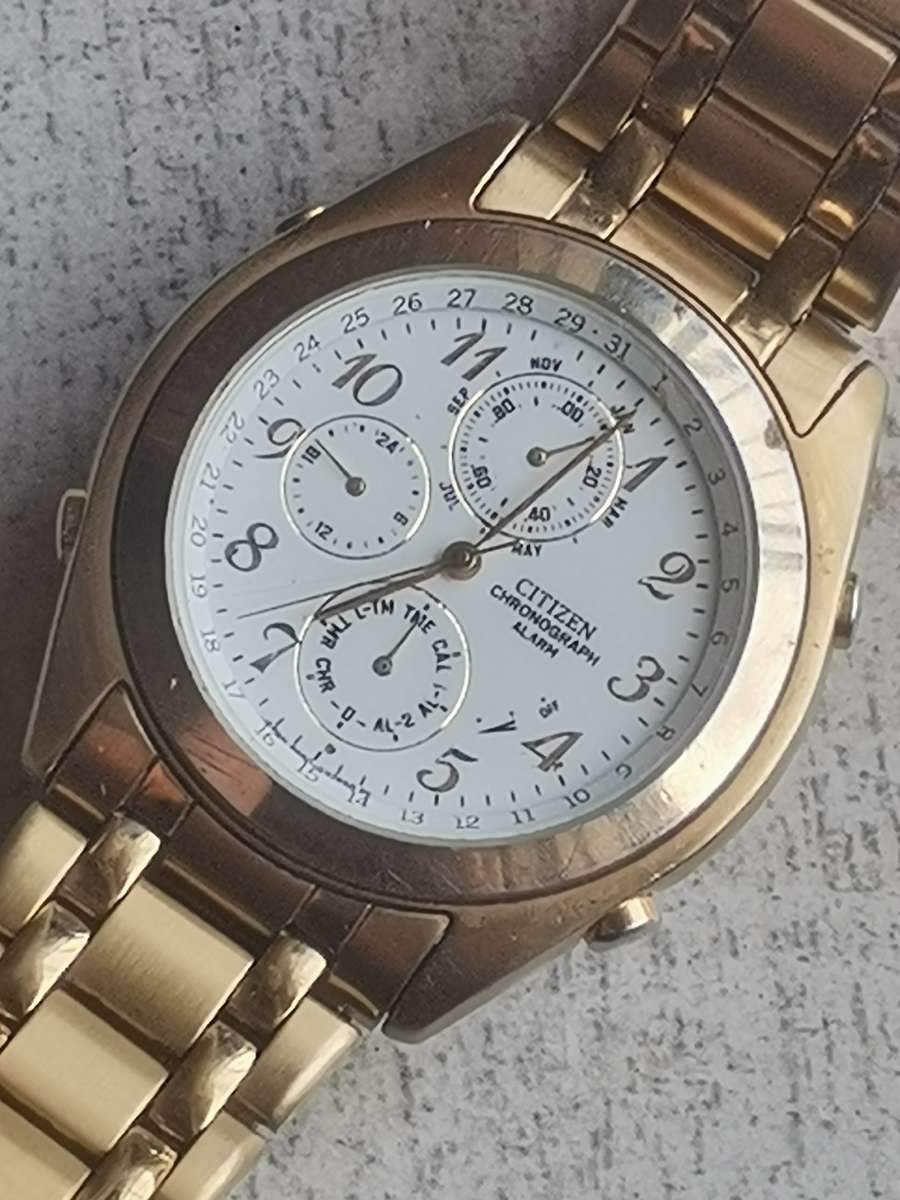 MENS GOLD CITIZEN CHRONOGRAPH WATCH IN EXCELLENT WORKING CONDITION