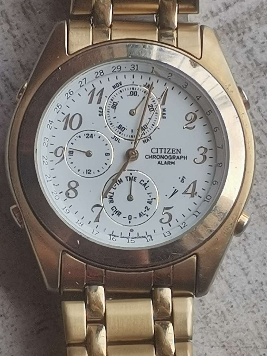 MENS GOLD CITIZEN CHRONOGRAPH WATCH IN EXCELLENT WORKING CONDITION