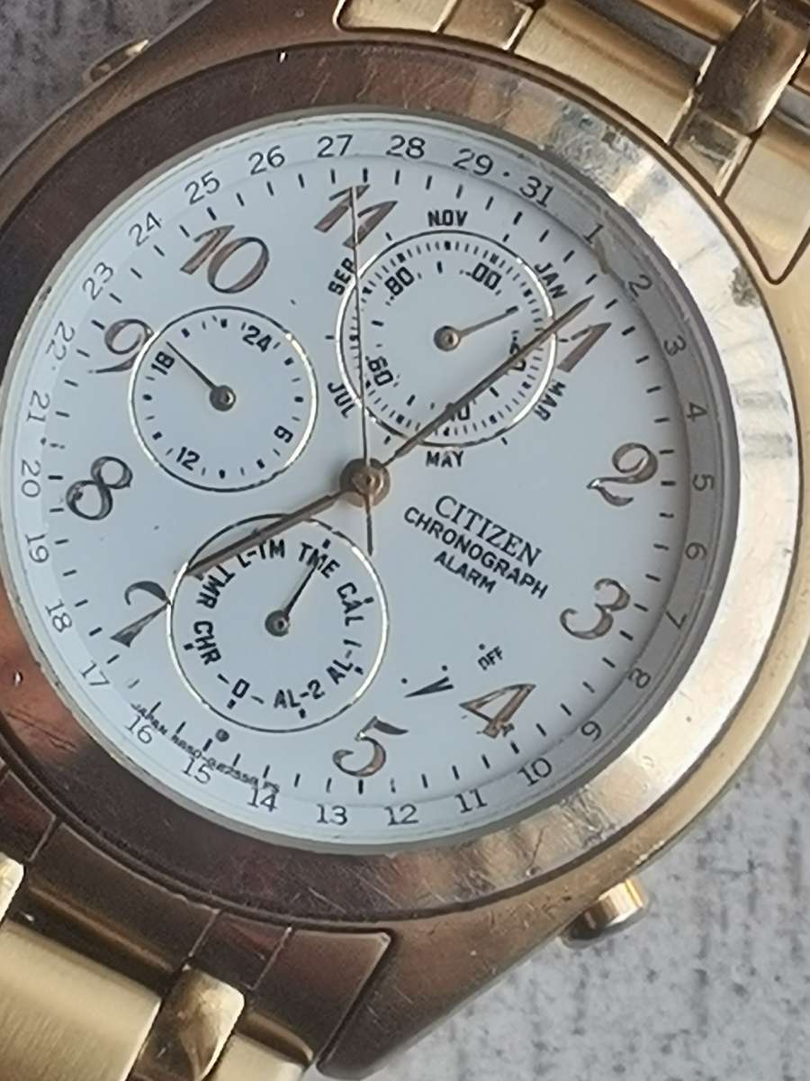MENS GOLD CITIZEN CHRONOGRAPH WATCH IN EXCELLENT WORKING CONDITION