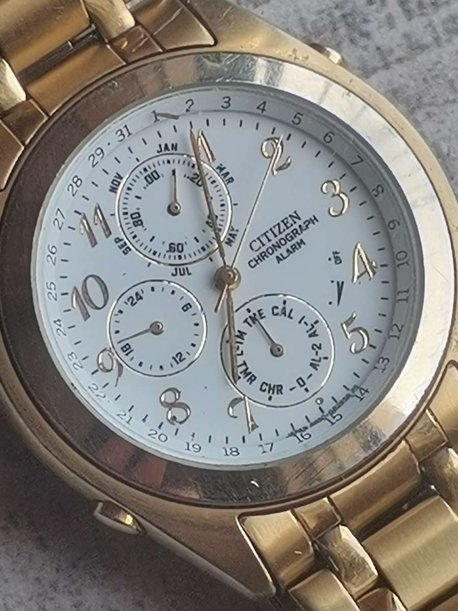 MENS GOLD CITIZEN CHRONOGRAPH WATCH IN EXCELLENT WORKING CONDITION