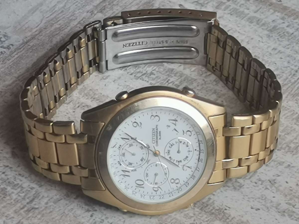 MENS GOLD CITIZEN CHRONOGRAPH WATCH IN EXCELLENT WORKING CONDITION