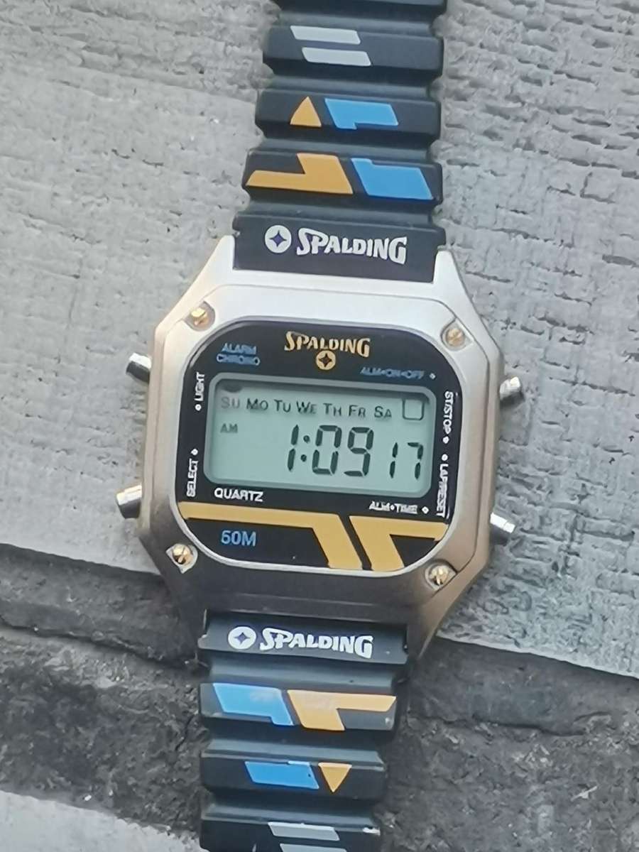 MENS VINTAGE SPALDING DIGITAL WATCH - READ DESCRIPTION